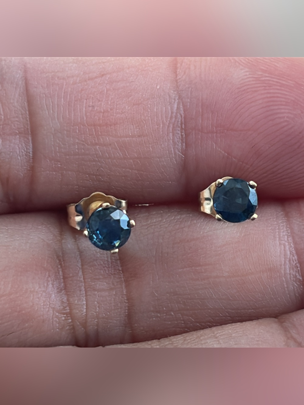 14k Gold Sapphire Stud Earrings Classic Women's Jewelry
